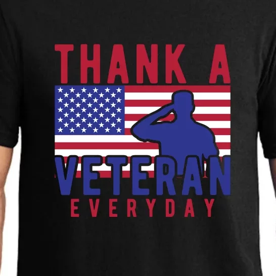 American Flag Thank A Veteran EveryDay Memorial Day Gift Pajama Set