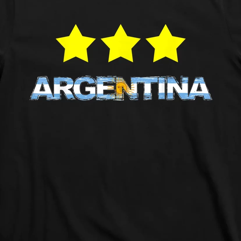 Argentina Flag Three Stars T-Shirt