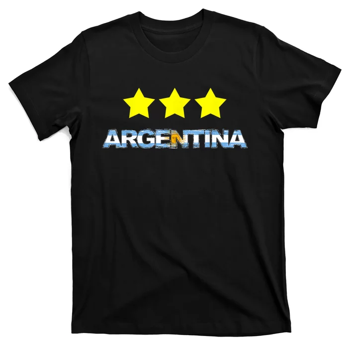 Argentina Flag Three Stars T-Shirt