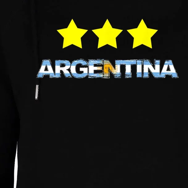 Argentina Flag Three Stars Womens Funnel Neck Pullover Hood