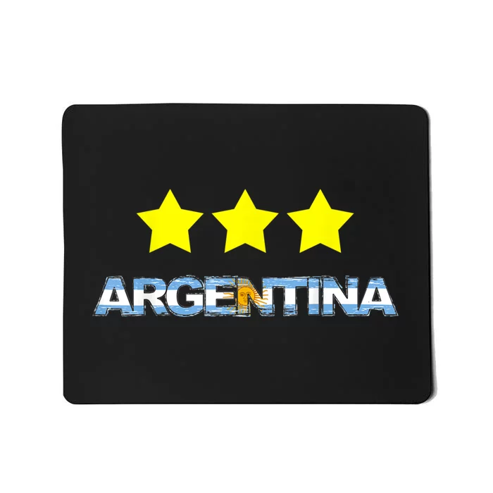 Argentina Flag Three Stars Mousepad