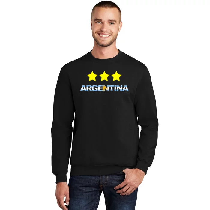 Argentina Flag Three Stars Tall Sweatshirt