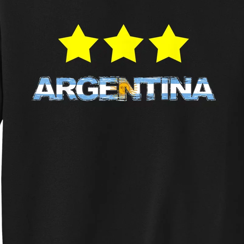 Argentina Flag Three Stars Tall Sweatshirt