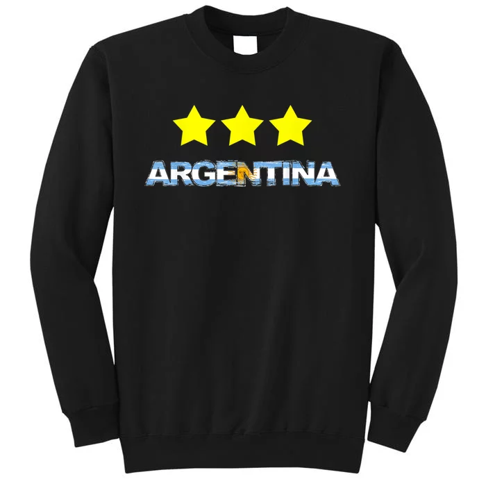 Argentina Flag Three Stars Tall Sweatshirt