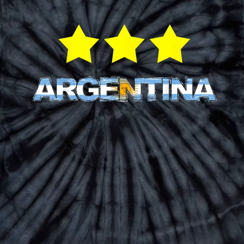 Argentina Flag Three Stars Tie-Dye T-Shirt