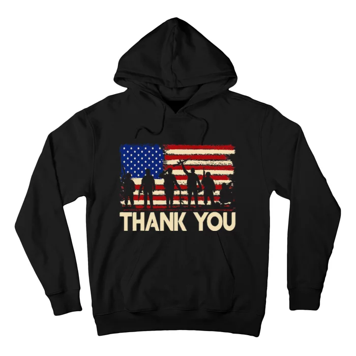 American Flag Thank You Veterans Memorial Day Hoodie