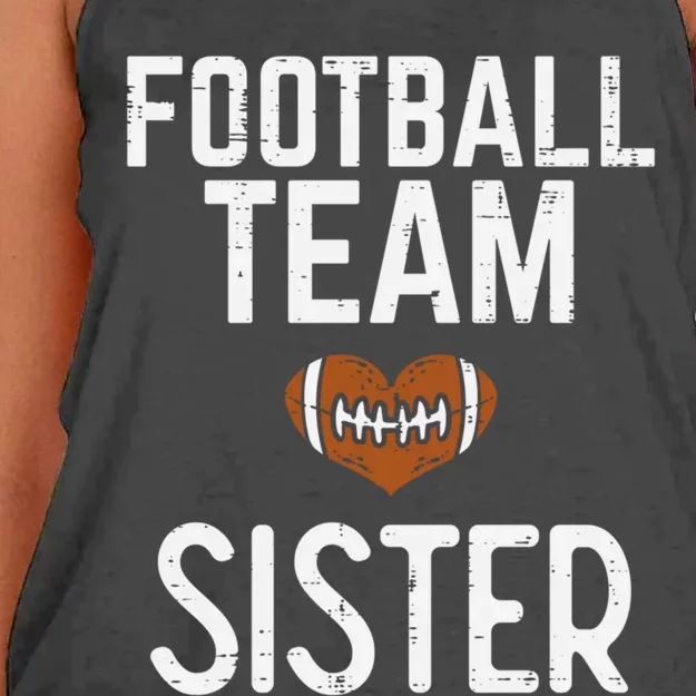 American Football Team Sister Family Match Sis Gift Women's Knotted Racerback Tank