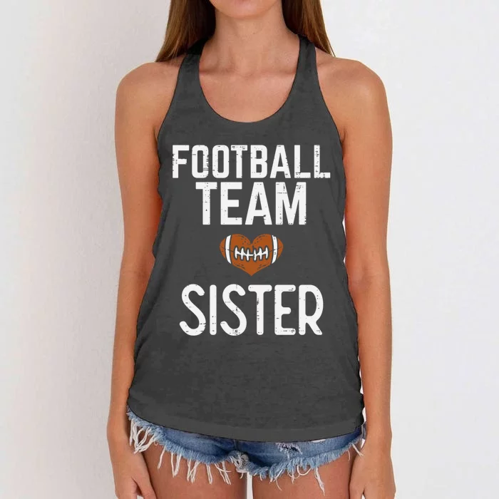 American Football Team Sister Family Match Sis Gift Women's Knotted Racerback Tank