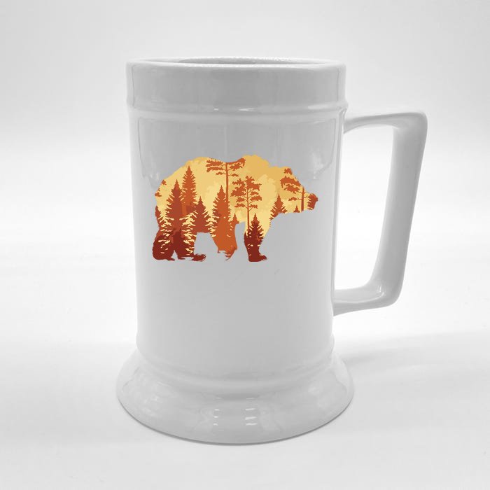 Autumn Forest Trees Fall Wildlife Animal Bear Lover Nature Front & Back Beer Stein