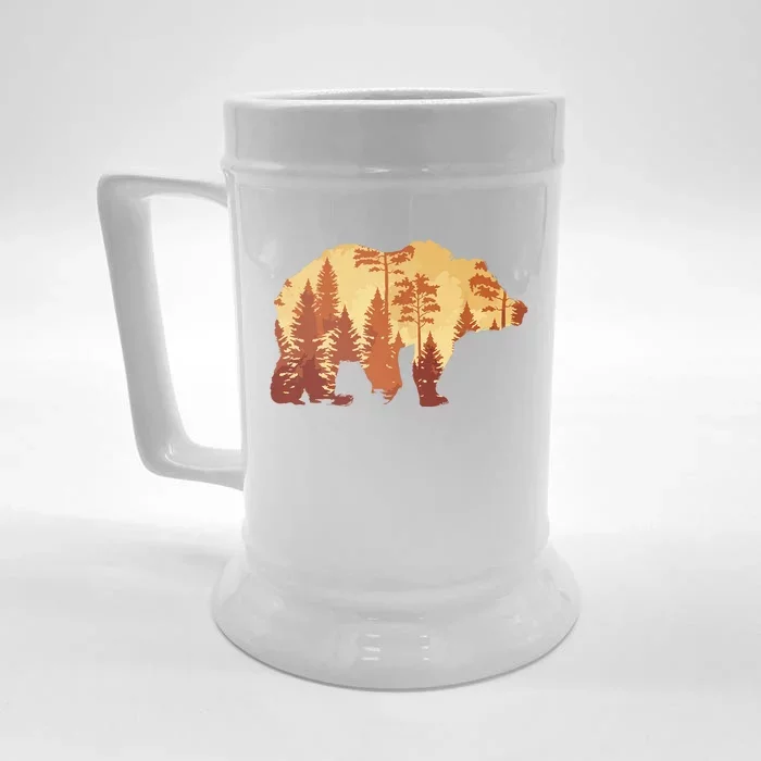 Autumn Forest Trees Fall Wildlife Animal Bear Lover Nature Front & Back Beer Stein