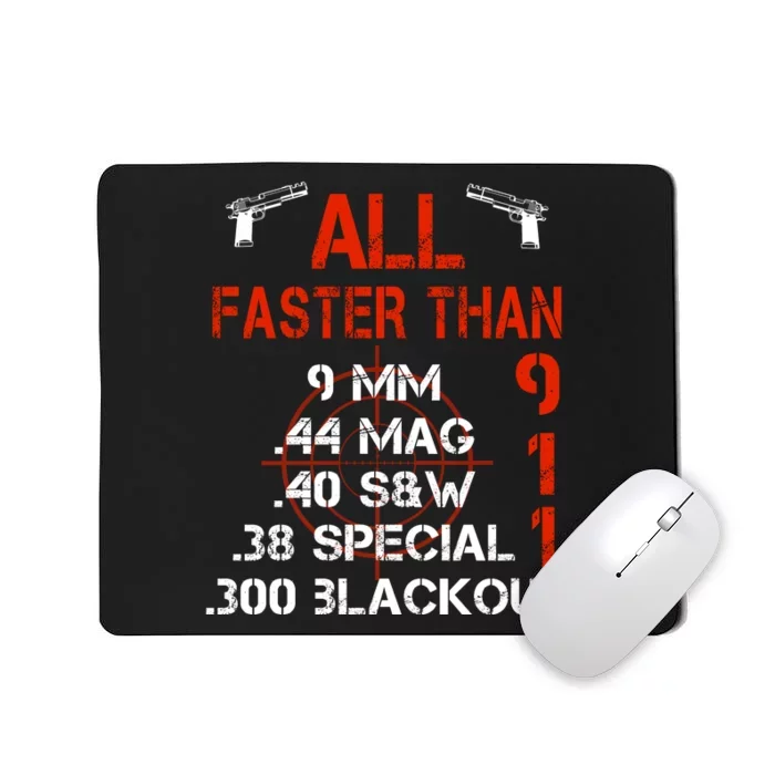 ALL Faster Than 911 Ammo, 9 Mm, 38 Special, .44 Mag Mousepad