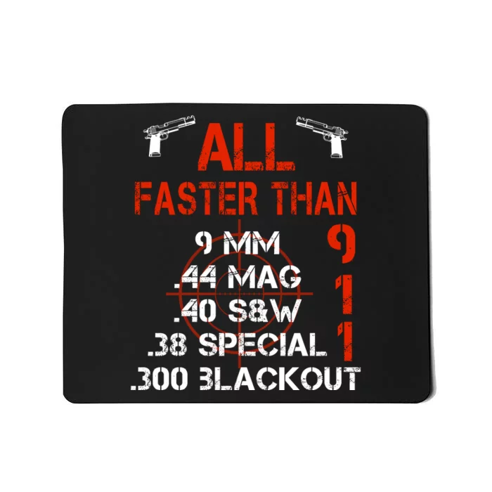 ALL Faster Than 911 Ammo, 9 Mm, 38 Special, .44 Mag Mousepad