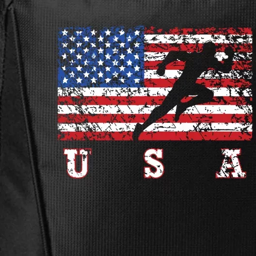 American Flag Track Field Usa Gift Track Team City Backpack