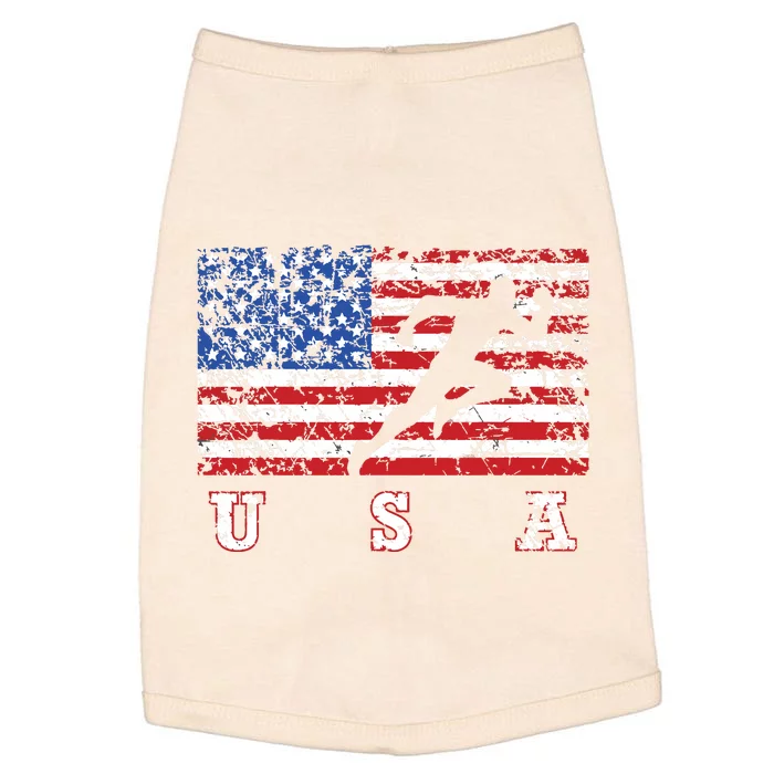 American Flag Track Field Usa Gift Track Team Doggie Tank