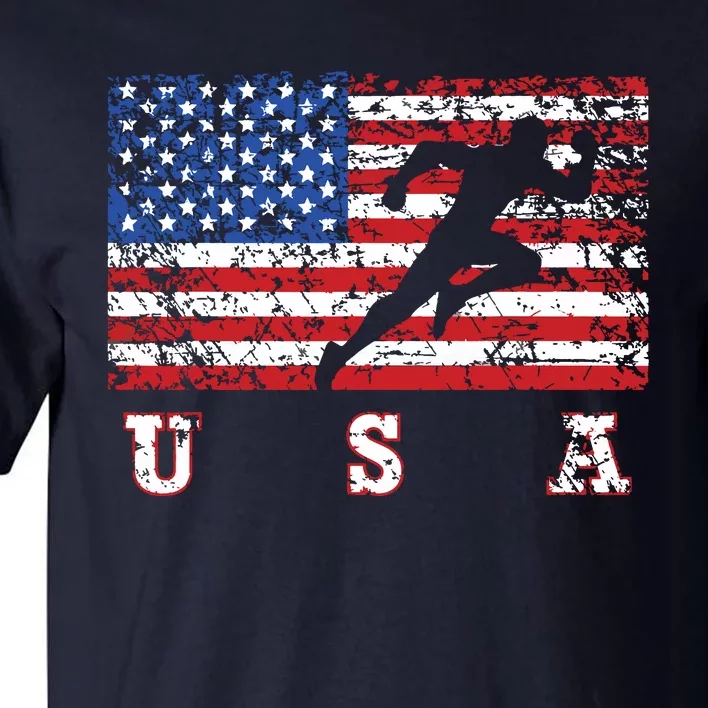 American Flag Track Field Usa Gift Track Team Tall T-Shirt