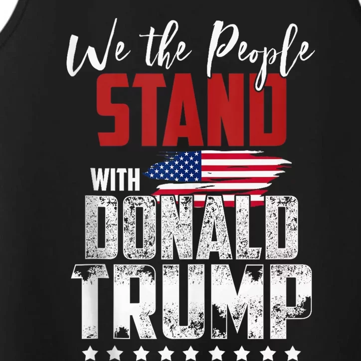 American Flag Trump 2024 We the People Stand With Trump 2024 Performance Tank