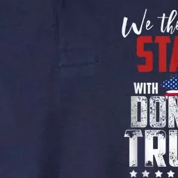 American Flag Trump 2024 We the People Stand With Trump 2024 Softstyle Adult Sport Polo