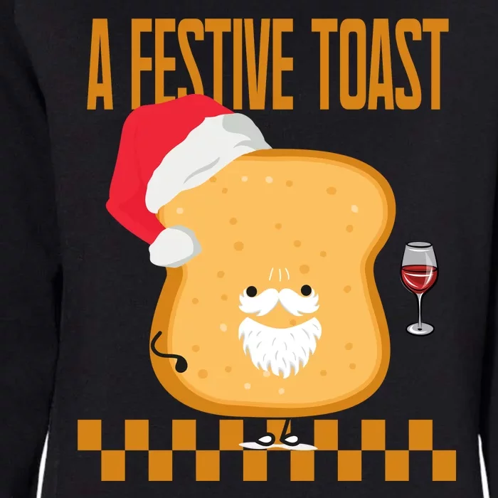 A Festive Toast Funny Christmas Womens California Wash Sweatshirt