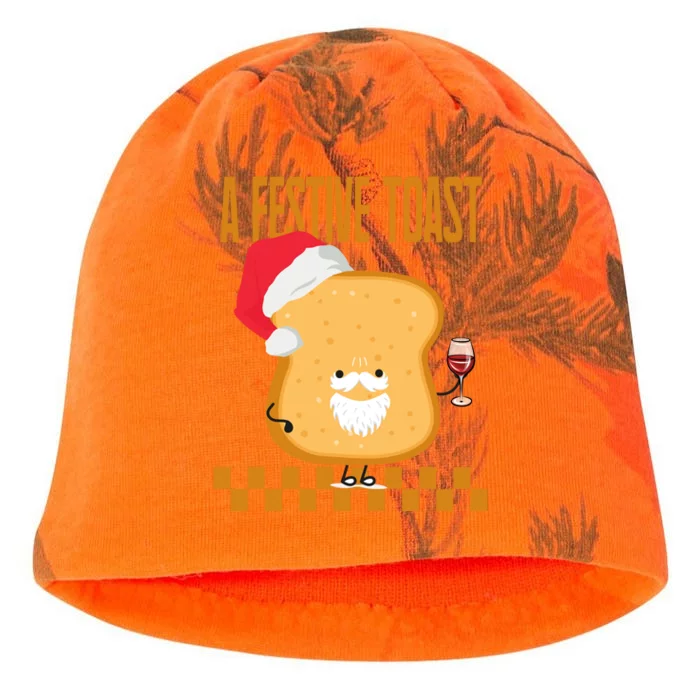 A Festive Toast Funny Christmas Kati - Camo Knit Beanie