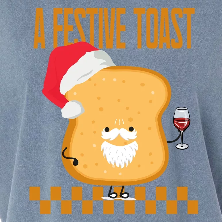 A Festive Toast Funny Christmas Garment-Dyed Women's Muscle Tee