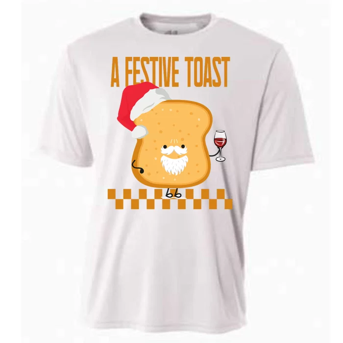 A Festive Toast Funny Christmas Cooling Performance Crew T-Shirt