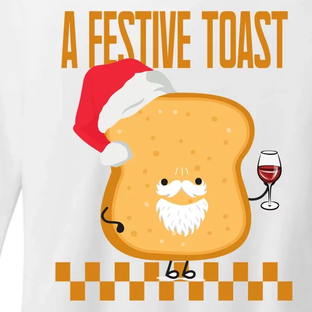 A Festive Toast Funny Christmas Womens CVC Long Sleeve Shirt