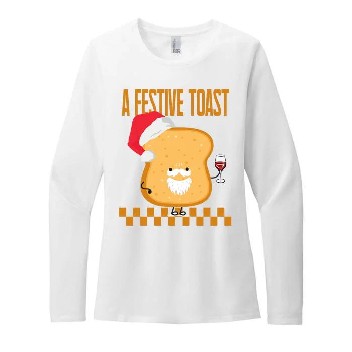 A Festive Toast Funny Christmas Womens CVC Long Sleeve Shirt