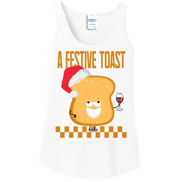 A Festive Toast Funny Christmas Ladies Essential Tank