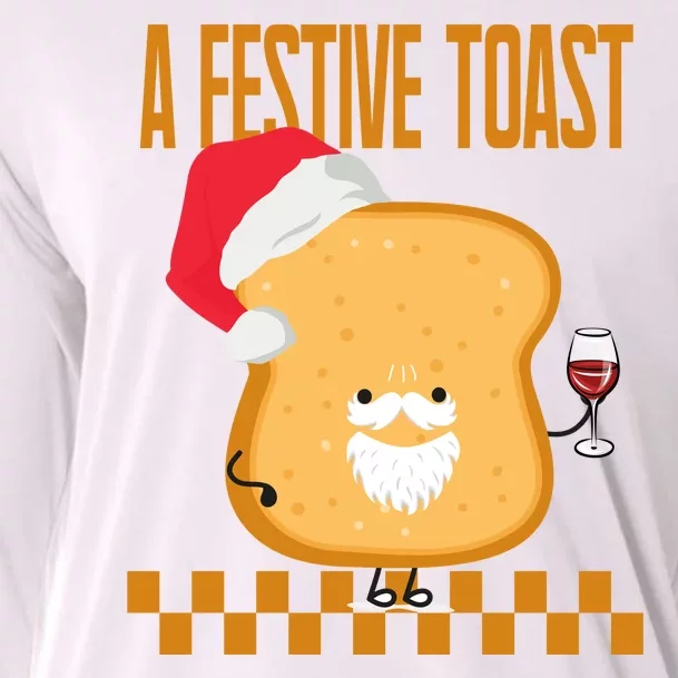 A Festive Toast Funny Christmas Cooling Performance Long Sleeve Crew