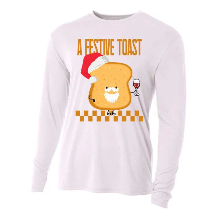 A Festive Toast Funny Christmas Cooling Performance Long Sleeve Crew