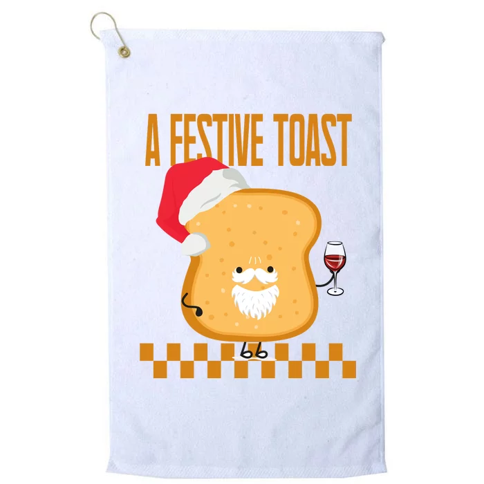 A Festive Toast Funny Christmas Platinum Collection Golf Towel