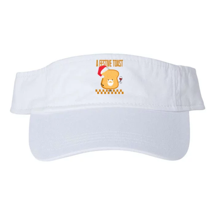 A Festive Toast Funny Christmas Valucap Bio-Washed Visor