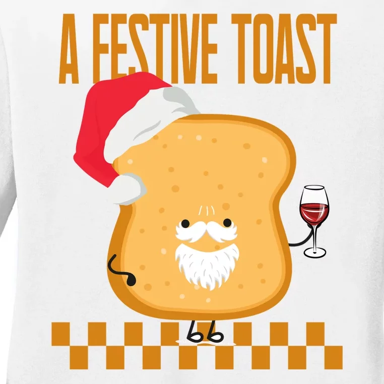 A Festive Toast Funny Christmas Ladies Long Sleeve Shirt