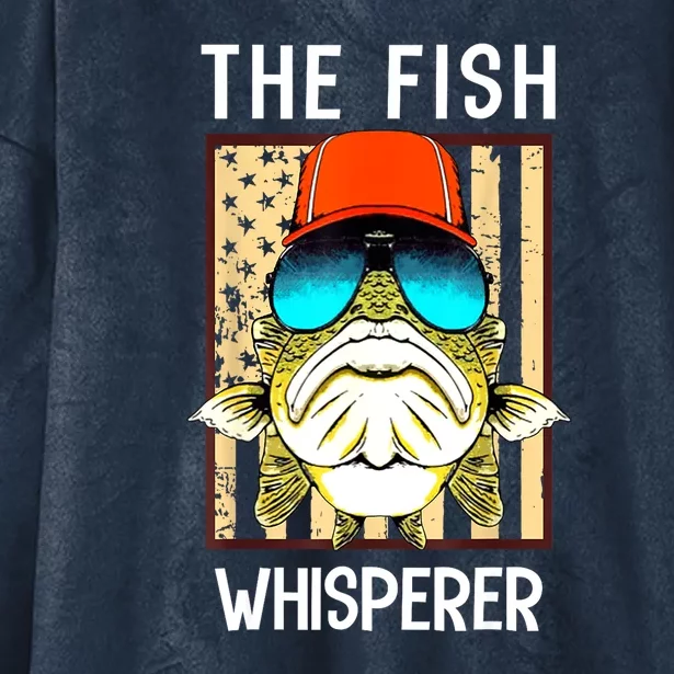 American Flag The Fis.H Whisperer Cute Fishing Fisherman Gifts Hooded Wearable Blanket