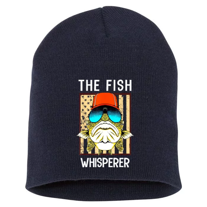 American Flag The Fis.H Whisperer Cute Fishing Fisherman Gifts Short Acrylic Beanie