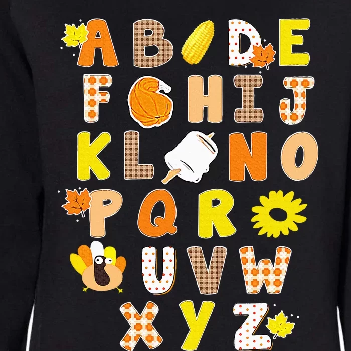 Alphabet Funny Turkey Thanksgiving Costume Preschool Teacher Womens California Wash Sweatshirt