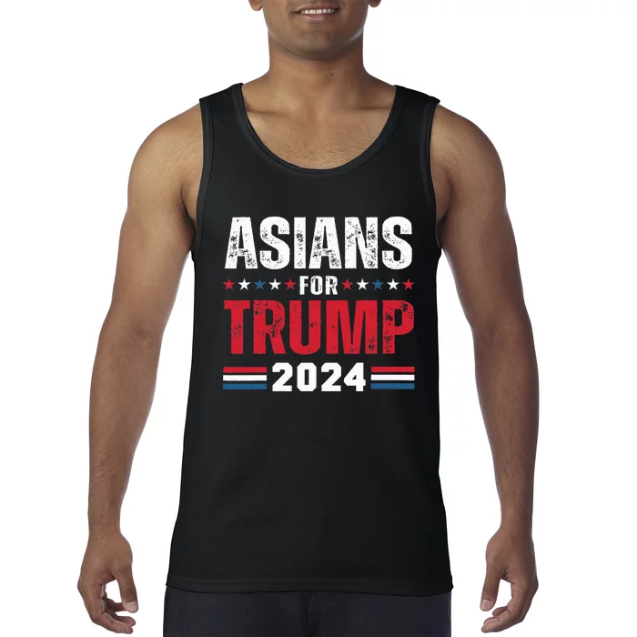 Asians For Trump 2024 American Flag Tank Top