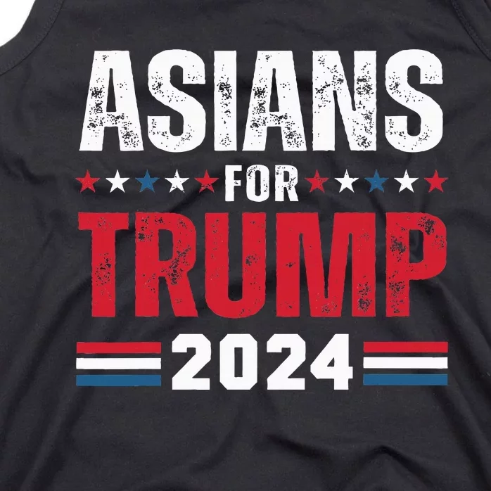 Asians For Trump 2024 American Flag Tank Top