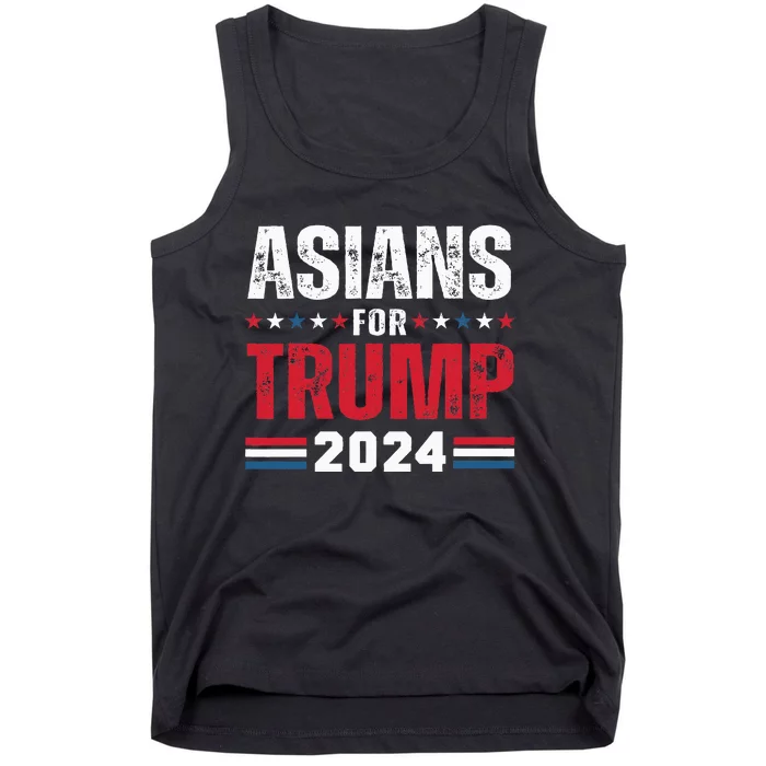 Asians For Trump 2024 American Flag Tank Top