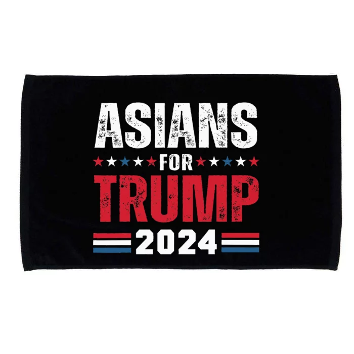 Asians For Trump 2024 American Flag Microfiber Hand Towel