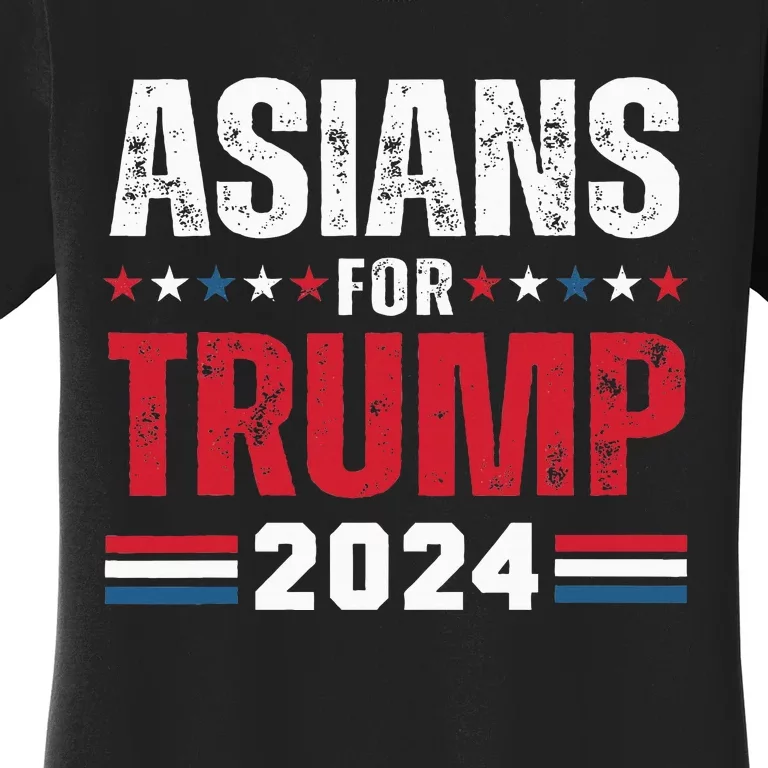 Asians For Trump 2024 American Flag Women's T-Shirt