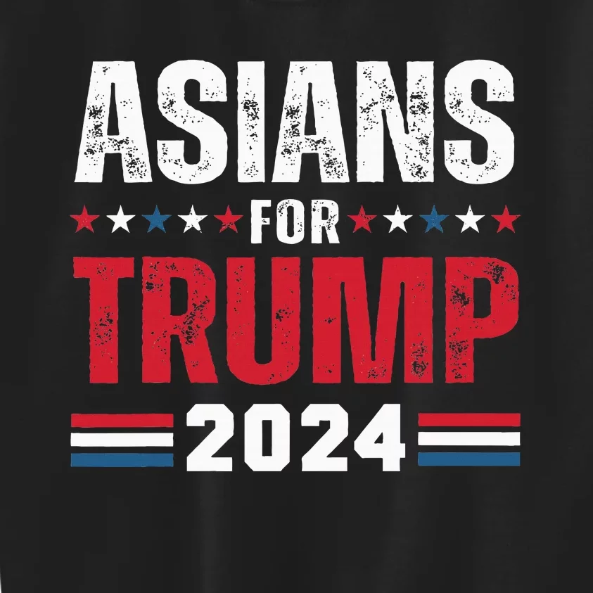 Asians For Trump 2024 American Flag Kids Sweatshirt