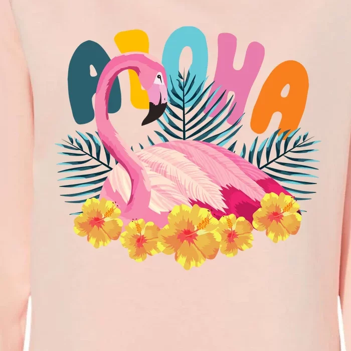 Aloha Flamingo Tropical Womens California Wash Sweatshirt