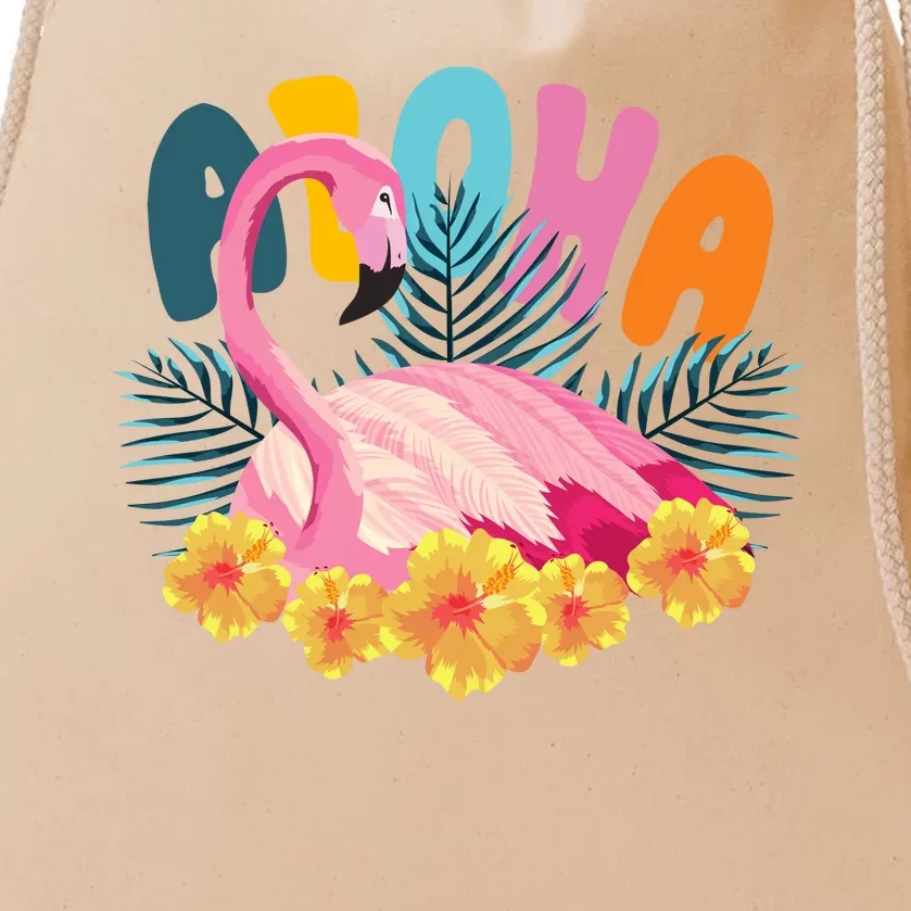 Aloha Flamingo Tropical Drawstring Bag