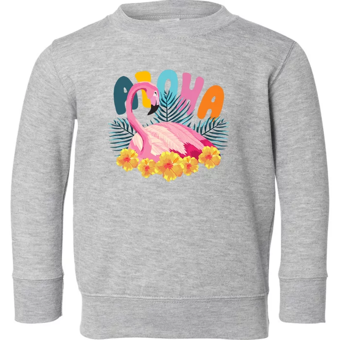 Aloha Flamingo Tropical Toddler Sweatshirt