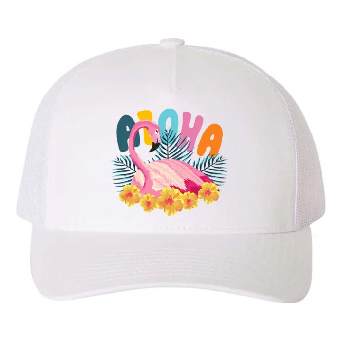 Aloha Flamingo Tropical Yupoong Adult 5-Panel Trucker Hat