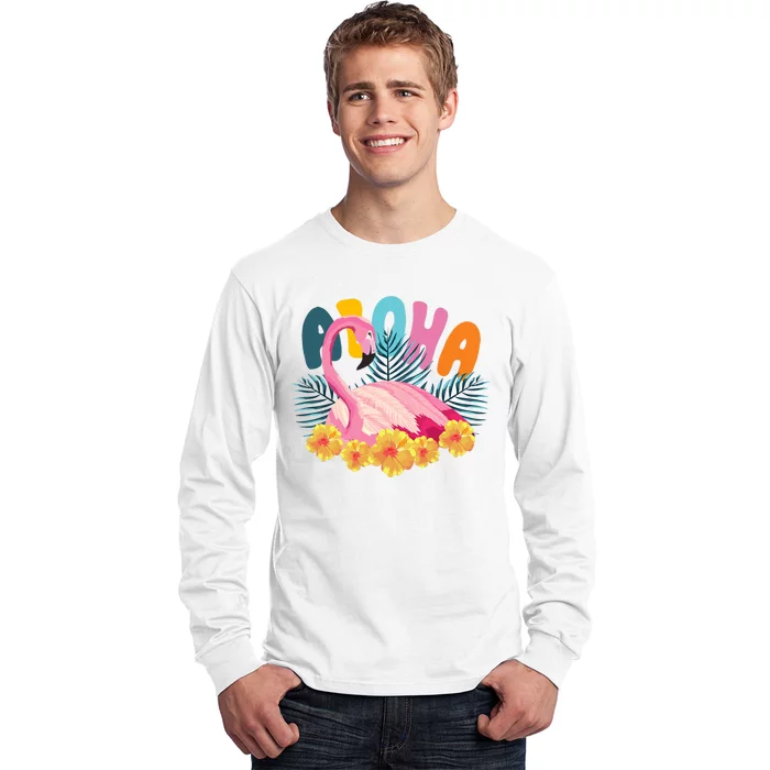 Aloha Flamingo Tropical Long Sleeve Shirt