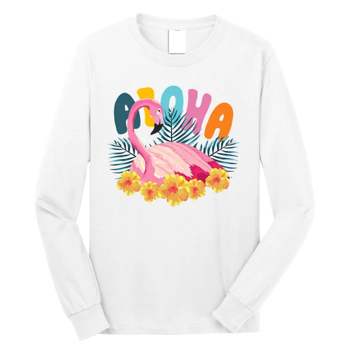 Aloha Flamingo Tropical Long Sleeve Shirt