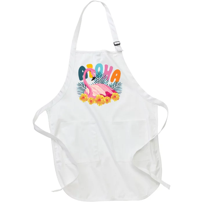 Aloha Flamingo Tropical Full-Length Apron With Pocket