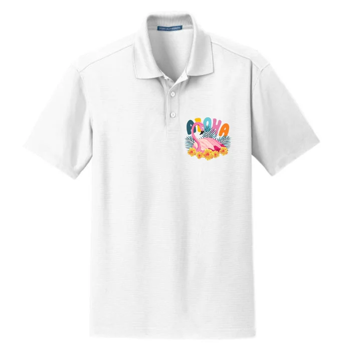 Aloha Flamingo Tropical Dry Zone Grid Performance Polo